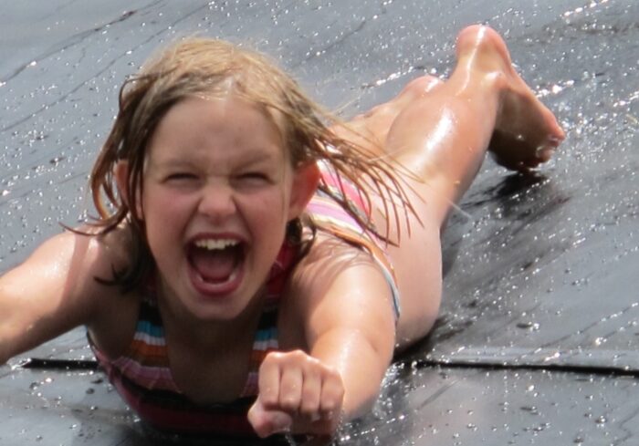 Fun on the water slide